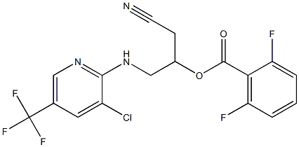 2-{[3-chloro-5-(trifluoromethyl)-2-pyridinyl]amino}-1-(cyanomethyl)ethyl 2,6-difluorobenzenecarboxylate 结构式