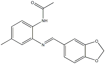 N1-{2-[(1,3-benzodioxol-5-ylmethylidene)amino]-4-methylphenyl}acetamide 结构式
