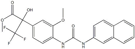 methyl 3,3,3-trifluoro-2-hydroxy-2-(3-methoxy-4-{[(2-naphthylamino)carbonyl]amino}phenyl)propanoate 结构式