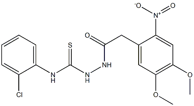 N1-(2-chlorophenyl)-2-[2-(4,5-dimethoxy-2-nitrophenyl)acetyl]hydrazine-1-ca rbothioamide 结构式