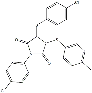 1-(4-chlorophenyl)-3-[(4-chlorophenyl)sulfanyl]-4-[(4-methylphenyl)sulfanyl]dihydro-1H-pyrrole-2,5-dione 结构式