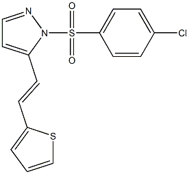 1-[(4-chlorophenyl)sulfonyl]-5-[2-(2-thienyl)vinyl]-1H-pyrazole 结构式