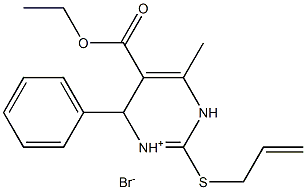 2-(allylthio)-5-(ethoxycarbonyl)-6-methyl-4-phenyl-1,4-dihydropyrimidin-3-i um bromide 结构式