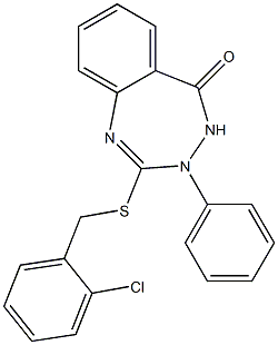 2-[(2-chlorobenzyl)thio]-3-phenyl-4,5-dihydro-3H-1,3,4-benzotriazepin-5-one 结构式