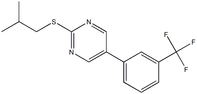 2-(isobutylsulfanyl)-5-[3-(trifluoromethyl)phenyl]pyrimidine 结构式