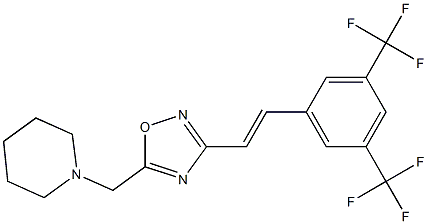 3-[3,5-di(trifluoromethyl)styryl]-5-(piperidinomethyl)-1,2,4-oxadiazole 结构式