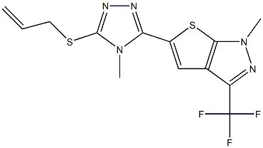 5-[5-(allylsulfanyl)-4-methyl-4H-1,2,4-triazol-3-yl]-1-methyl-3-(trifluoromethyl)-1H-thieno[2,3-c]pyrazole 结构式