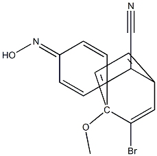 2-(3-bromo-4-hydroxyiminocyclohexa-2,5-dienyliden)-2-(4-methoxyphenyl)acetonitrile 结构式