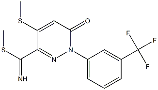 methyl 4-(methylsulfanyl)-6-oxo-1-[3-(trifluoromethyl)phenyl]-1,6-dihydro-3-pyridazinecarbimidothioate 结构式