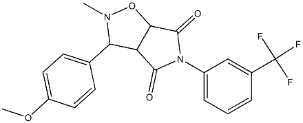 3-(4-methoxyphenyl)-2-methyl-5-[3-(trifluoromethyl)phenyl]dihydro-2H-pyrrolo[3,4-d]isoxazole-4,6(3H,5H)-dione 结构式