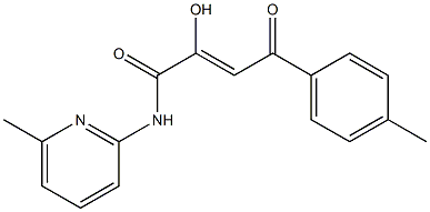 N1-(6-methyl-2-pyridyl)-2-hydroxy-4-(4-methylphenyl)-4-oxobut-2-enamide 结构式