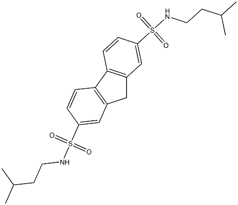 N2,N7-diisopentyl-9H-2,7-fluorenedisulfonamide 结构式