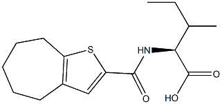 (2S)-3-methyl-2-[(5,6,7,8-tetrahydro-4H-cyclohepta[b]thien-2-ylcarbonyl)amino]pentanoic acid 结构式