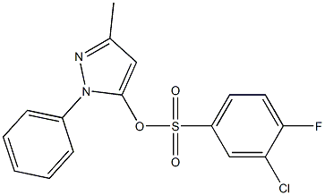 3-methyl-1-phenyl-1H-pyrazol-5-yl 3-chloro-4-fluorobenzene-1-sulfonate 结构式