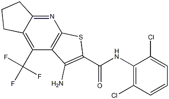 3-amino-N-(2,6-dichlorophenyl)-4-(trifluoromethyl)-6,7-dihydro-5H-cyclopenta[b]thieno[3,2-e]pyridine-2-carboxamide 结构式