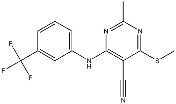 2-methyl-4-(methylthio)-6-[3-(trifluoromethyl)anilino]pyrimidine-5-carbonitrile 结构式