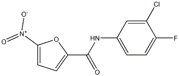 N2-(3-chloro-4-fluorophenyl)-5-nitro-2-furamide 结构式