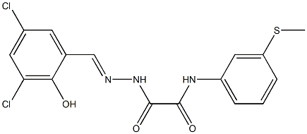 N1-[3-(methylthio)phenyl]-2-[2-(3,5-dichloro-2-hydroxybenzylidene)hydrazino ]-2-oxoacetamide 结构式