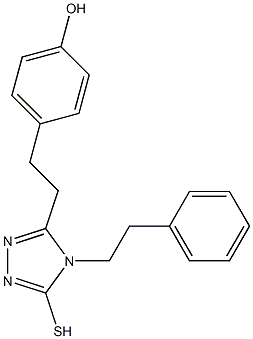 4-[2-(5-mercapto-4-phenethyl-4H-1,2,4-triazol-3-yl)ethyl]phenol 结构式