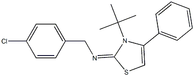 N-[3-(tert-butyl)-4-phenyl-1,3-thiazol-2(3H)-yliden](4-chlorophenyl)methanamine 结构式