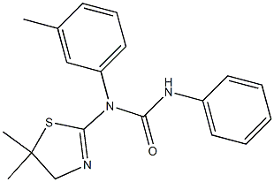 N-(5,5-dimethyl-4,5-dihydro-1,3-thiazol-2-yl)-N-(3-methylphenyl)-N'-phenylurea 结构式