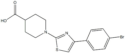 1-[4-(4-bromophenyl)-1,3-thiazol-2-yl]-4-piperidinecarboxylic acid 结构式