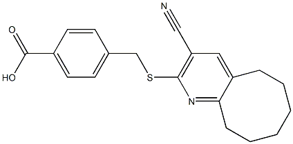 4-{[(3-cyano-5,6,7,8,9,10-hexahydrocycloocta[b]pyridin-2-yl)sulfanyl]methyl}benzenecarboxylic acid 结构式