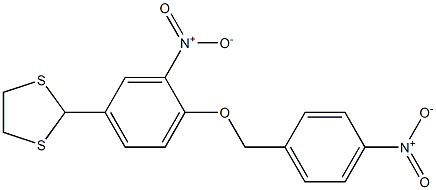 2-{3-nitro-4-[(4-nitrobenzyl)oxy]phenyl}-1,3-dithiolane 结构式