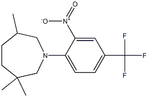 3,3,6-trimethyl-1-[2-nitro-4-(trifluoromethyl)phenyl]azepane 结构式