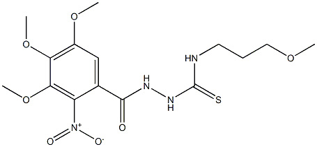 N1-(3-methoxypropyl)-2-(3,4,5-trimethoxy-2-nitrobenzoyl)hydrazine-1-carbothioamide 结构式