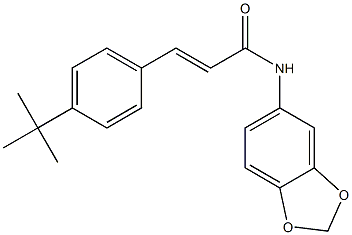 N1-(1,3-benzodioxol-5-yl)-3-[4-(tert-butyl)phenyl]acrylamide 结构式