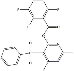 4,6-dimethyl-3-(phenylsulfonyl)-2-pyridinyl 2,3,6-trifluorobenzenecarboxylate 结构式