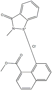 1-[8-(methoxycarbonyl)-1-naphthyl]-2-methyl-3-oxo-2,3-dihydrobenzo[d]isothiazol-1-ium chloride 结构式