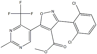 methyl 3-(2,6-dichlorophenyl)-5-[2-methyl-4-(trifluoromethyl)-5-pyrimidinyl]-4-isoxazolecarboxylate 结构式