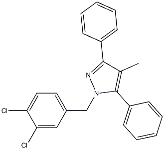 1-(3,4-dichlorobenzyl)-4-methyl-3,5-diphenyl-1H-pyrazole 结构式