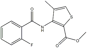 methyl 3-[(2-fluorobenzoyl)amino]-4-methyl-2-thiophenecarboxylate 结构式