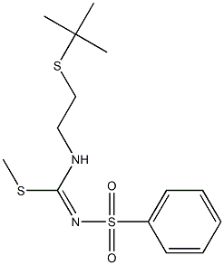 N1-[{[2-(tert-butylthio)ethyl]amino}(methylthio)methylidene]benzene-1-sulfonamide 结构式