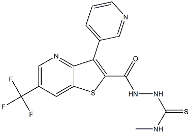 N-methyl-2-{[3-(3-pyridinyl)-6-(trifluoromethyl)thieno[3,2-b]pyridin-2-yl]carbonyl}-1-hydrazinecarbothioamide 结构式