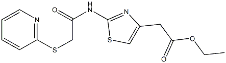 ethyl 2-(2-{[2-(2-pyridylthio)acetyl]amino}-1,3-thiazol-4-yl)acetate 结构式