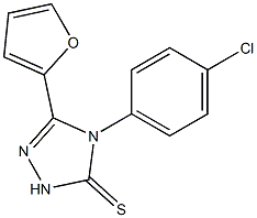 4-(4-chlorophenyl)-3-(2-furyl)-4,5-dihydro-1H-1,2,4-triazole-5-thione 结构式