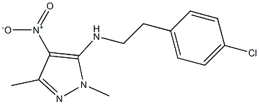 N5-(4-chlorophenethyl)-1,3-dimethyl-4-nitro-1H-pyrazol-5-amine 结构式