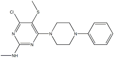 4-chloro-N-methyl-5-(methylsulfanyl)-6-(4-phenylpiperazino)-2-pyrimidinamine 结构式