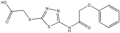 2-({5-[(2-phenoxyacetyl)amino]-1,3,4-thiadiazol-2-yl}sulfanyl)acetic acid 结构式