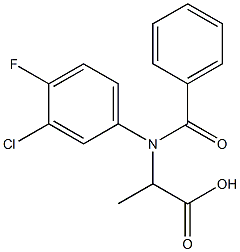 2-(benzoyl-3-chloro-4-fluoroanilino)propanoic acid 结构式