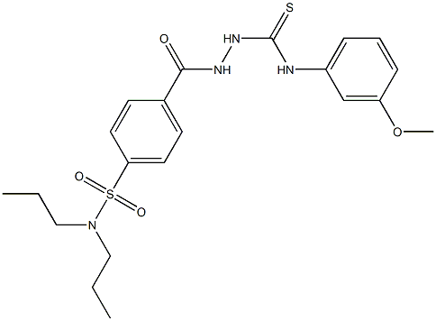 N1-(3-methoxyphenyl)-2-{4-[(dipropylamino)sulfonyl]benzoyl}hydrazine-1-carbothioamide 结构式