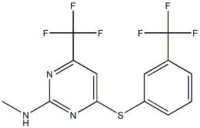 N-methyl-4-(trifluoromethyl)-6-{[3-(trifluoromethyl)phenyl]sulfanyl}-2-pyrimidinamine 结构式