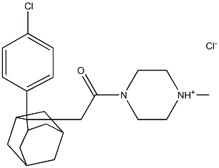 1-{2-[2-(4-chlorophenyl)-2-adamantyl]acetyl}-4-methylhexahydropyrazin-4-ium chloride 结构式