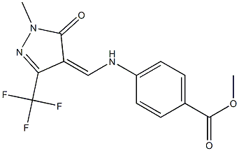 methyl 4-({[1-methyl-5-oxo-3-(trifluoromethyl)-1,5-dihydro-4H-pyrazol-4-yliden]methyl}amino)benzenecarboxylate 结构式