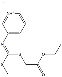 3-{[[(2-ethoxy-2-oxoethyl)sulfanyl](methylsulfanyl)methylene]amino}pyridinium iodide 结构式