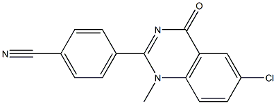 4-(6-chloro-1-methyl-4-oxo-1,4-dihydroquinazolin-2-yl)benzonitrile 结构式